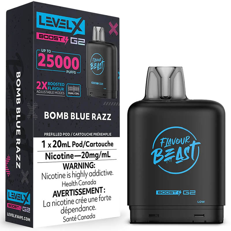 FLAVOUR BEAST LEVEL X REPLACEMENT POD 20ML 25K - Bomb Blue Razz