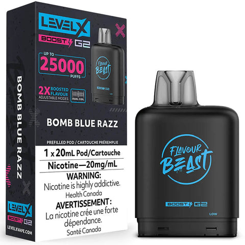 FLAVOUR BEAST LEVEL X REPLACEMENT POD 20ML 25K - Bomb Blue Razz