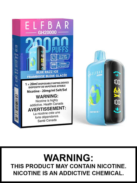 ELF Bar GH20000 Disposable Vape - Blue Razz Ice Markham Corner Vapeshop ELF Bar GH20000 Disposable Vape - Blue Razz Ice Markham Corner Vapeshop