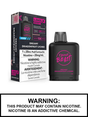 FLAVOUR BEAST LEVEL X REPLACEMENT POD 20ML 15000 PUFF - Dreamy Dragonfruit Lychee