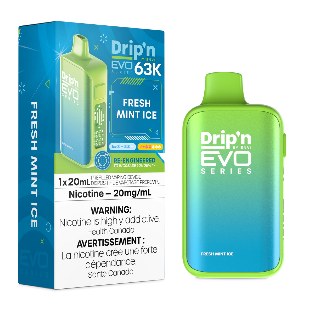 Drip'n by Envi 63K Puff Disposable - Fresh Mint Ice