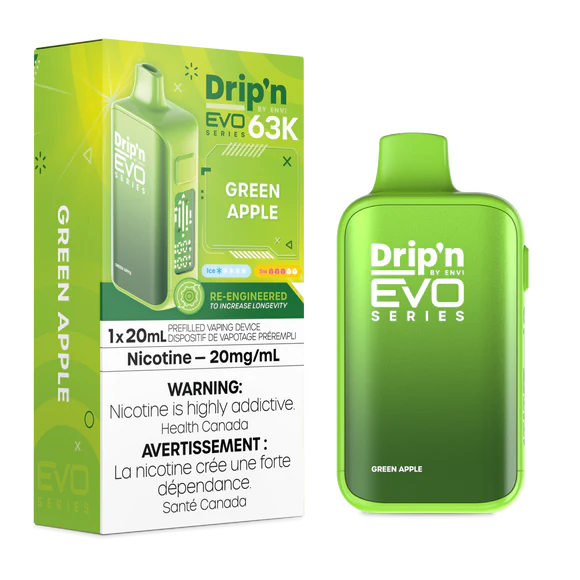 Drip'n by Envi 63K Puff Disposable - Green Apple