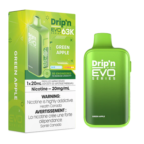 Drip'n by Envi 63K Puff Disposable - Green Apple