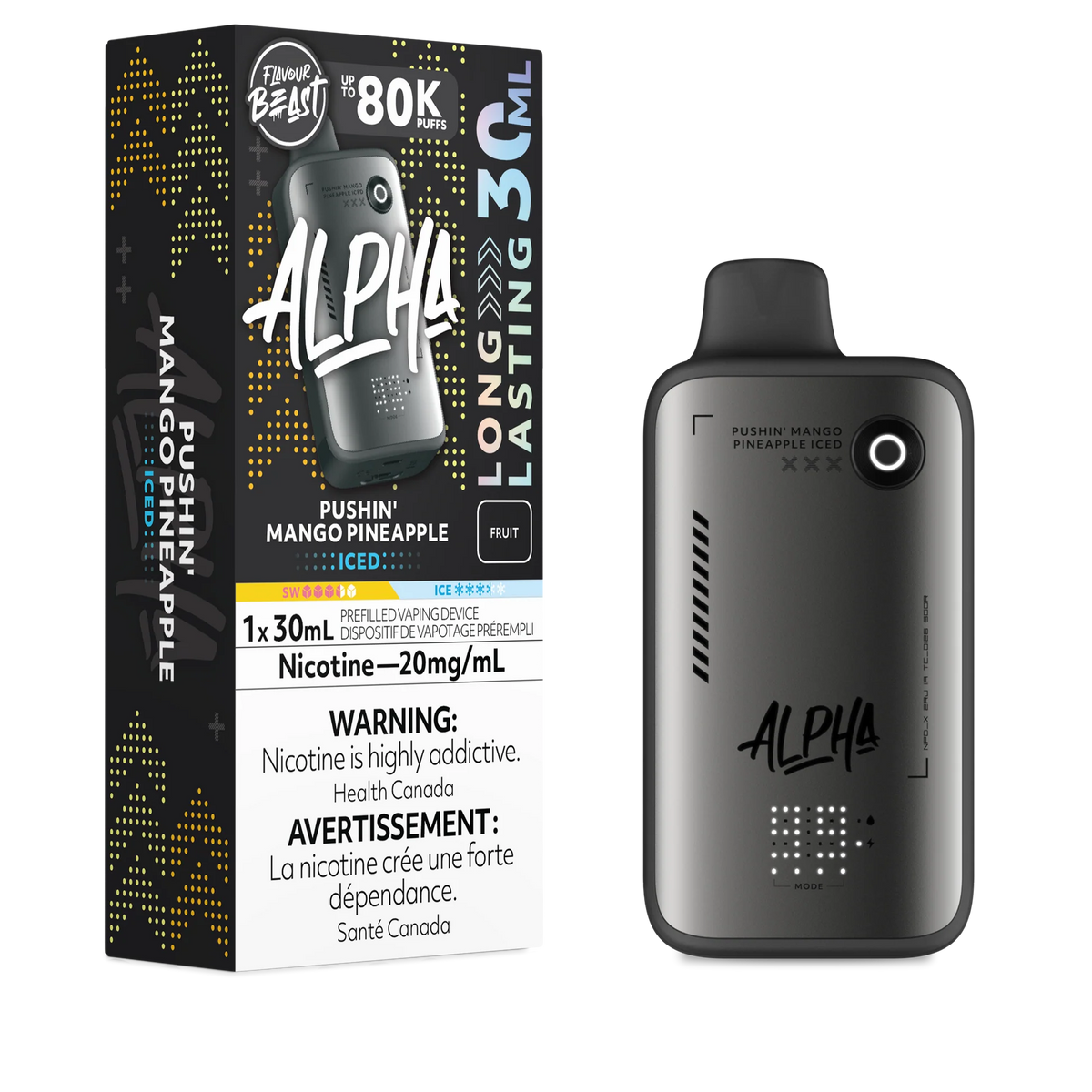Flavour Beast Alpha 80K Puffs Disposable - Pushin' Mango Pineapple Iced