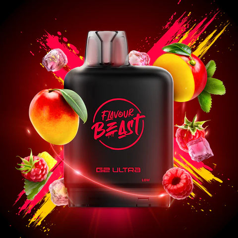 FLAVOUR BEAST LEVEL X REPLACEMENT POD 20ML 50K - Ragin Razz Mango