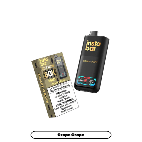 Insta bar 30ml 80K Puff Disposable - Grape Grape