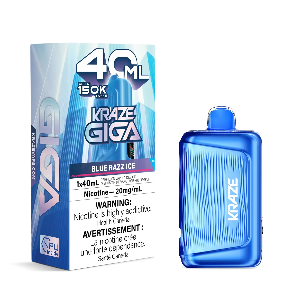 KRAZE Mega 150K/40ml Disposable Vape - Sour Blue Razz G
