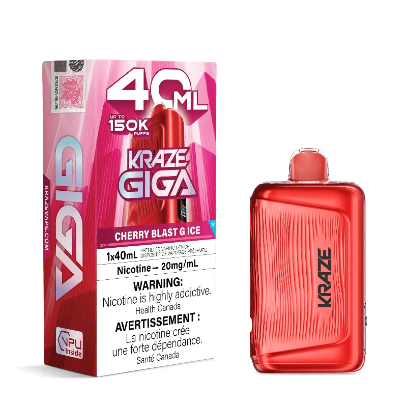 KRAZE Mega 150K/40ml Disposable Vape - Cherry Blast G Ice