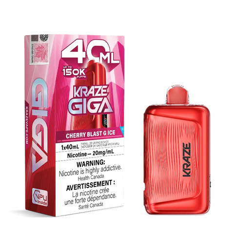 KRAZE Mega 150K/40ml Disposable Vape - Cherry Blast G Ice