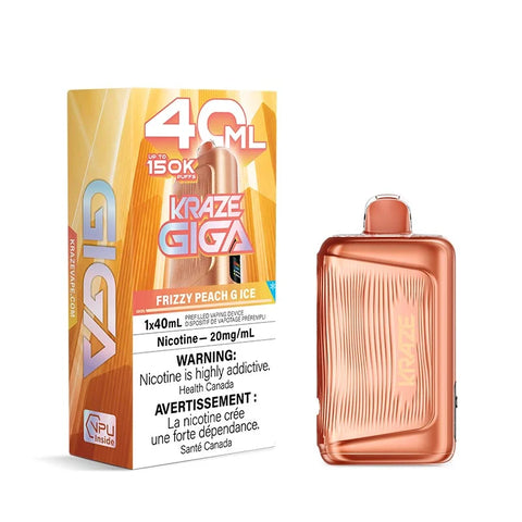 KRAZE Mega 150K/40ml Disposable Vape - Frizzy Peach G Ice
