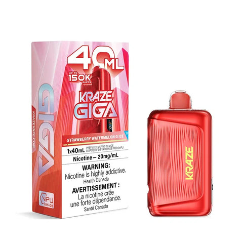 KRAZE Mega 150K/40ml Disposable Vape - Strawberry Watermelon G Ice