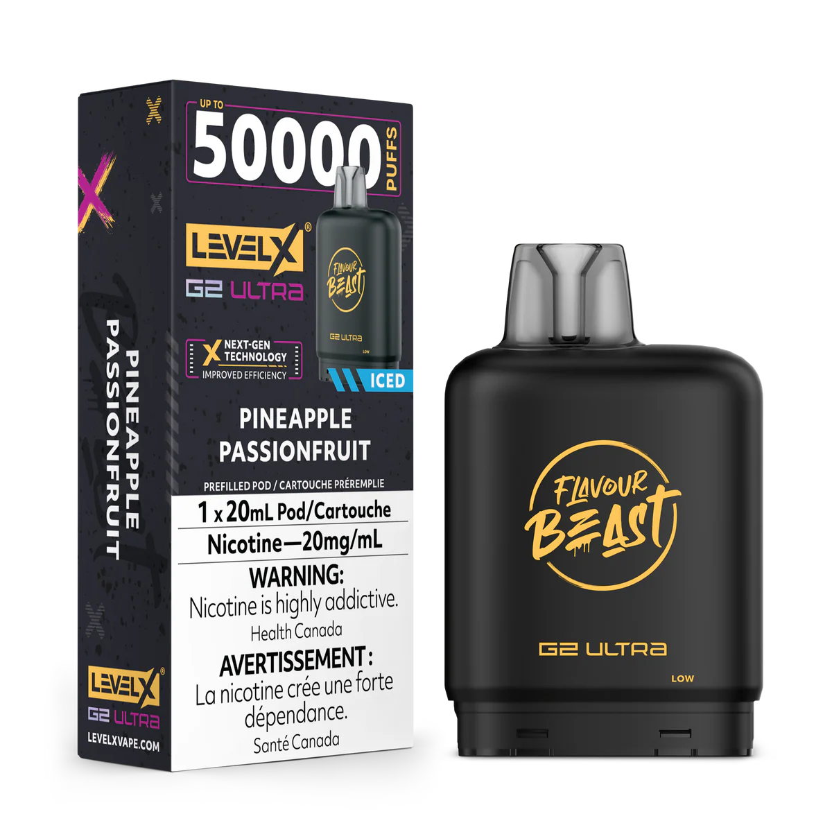 FLAVOUR BEAST LEVEL X G2 REPLACEMENT POD 20ML 50K - Pineapple Passionfruit