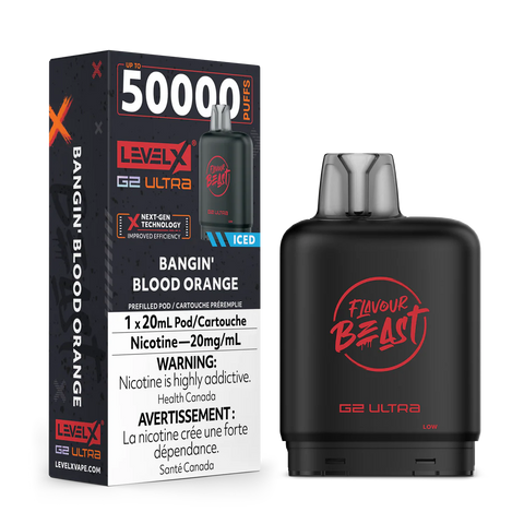 FLAVOUR BEAST LEVEL X G2 REPLACEMENT POD 20ML 50K - Bangin' Blood Orange
