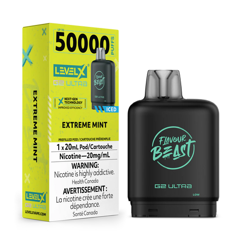 FLAVOUR BEAST LEVEL X G2 REPLACEMENT POD 20ML 50K - Extreme Mint