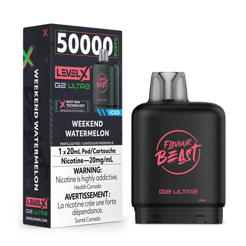 FLAVOUR BEAST LEVEL X G2 REPLACEMENT POD 20ML 50K - Weekend Watermelon