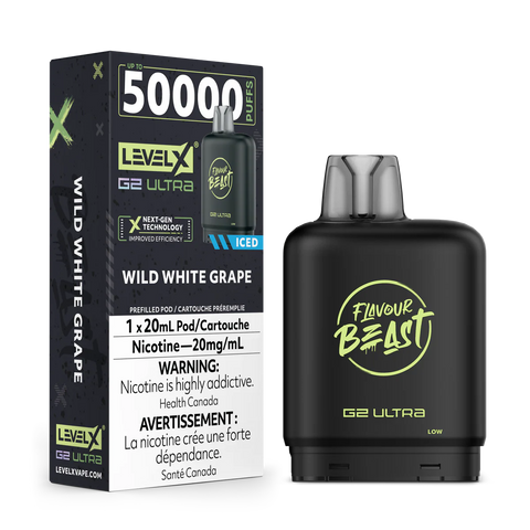 FLAVOUR BEAST LEVEL X G2 REPLACEMENT POD 20ML 50K - Wild White Grape