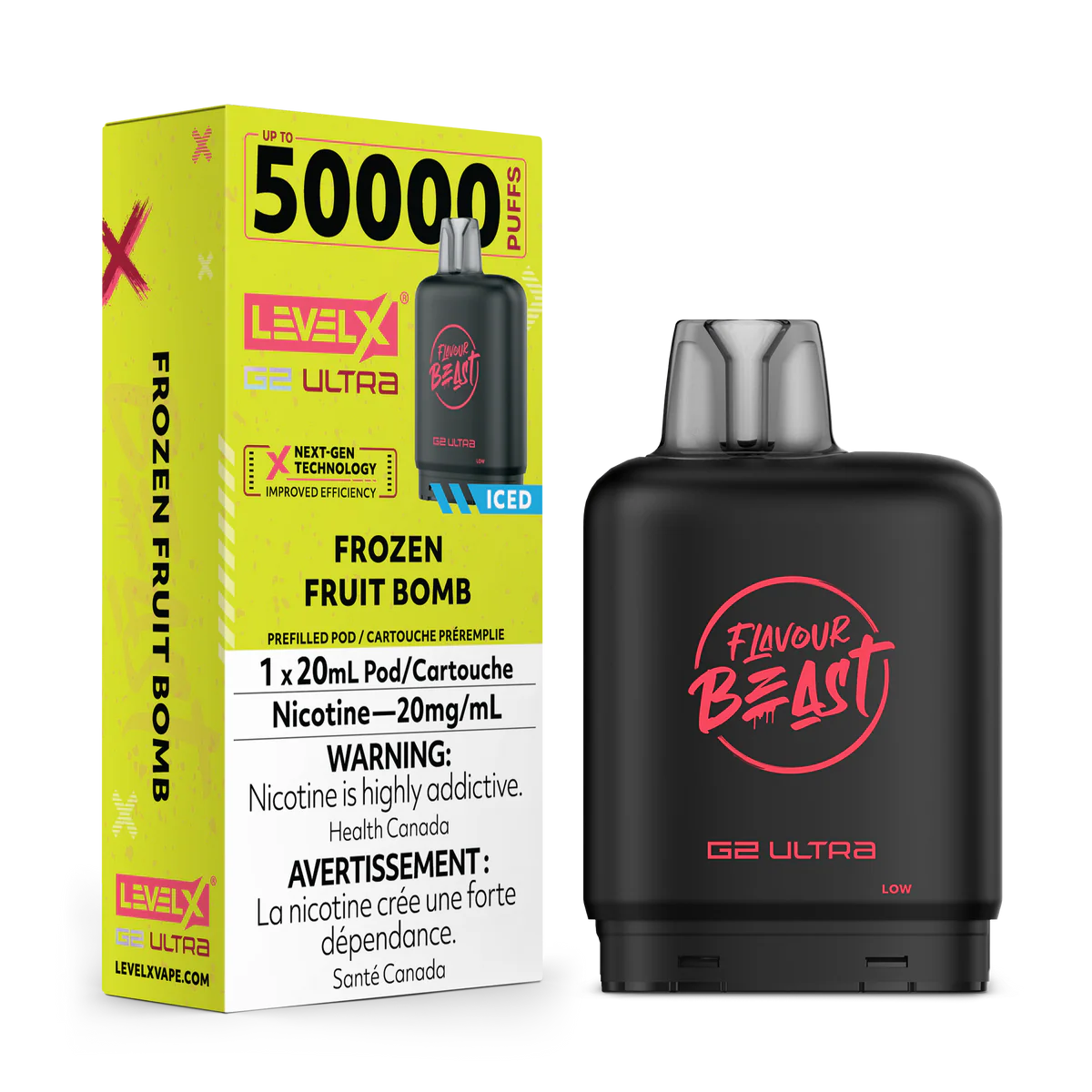 FLAVOUR BEAST LEVEL X G2 REPLACEMENT POD 20ML 50K - Frozen Fruit Bomb