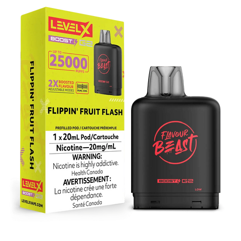 FLAVOUR BEAST LEVEL X REPLACEMENT POD 20ML 25K - Flippin' Fruit Flash
