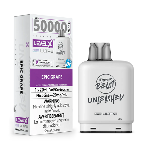 FLAVOUR BEAST LEVEL X G2 REPLACEMENT POD 20ML 50K - Epic Grape