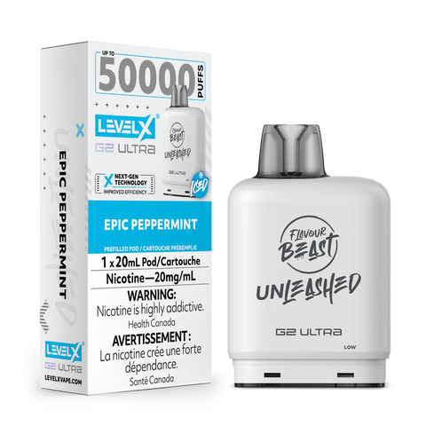 FLAVOUR BEAST LEVEL X G2 REPLACEMENT POD 20ML 50K - Epic Peppermint