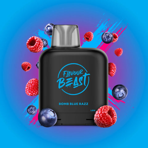 FLAVOUR BEAST LEVEL X REPLACEMENT POD 14ML 7000 PUFF - Bomb Blue Razz