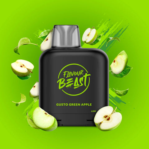 FLAVOUR BEAST LEVEL X REPLACEMENT POD 14ML 7000 PUFF - Gusto Green Apple