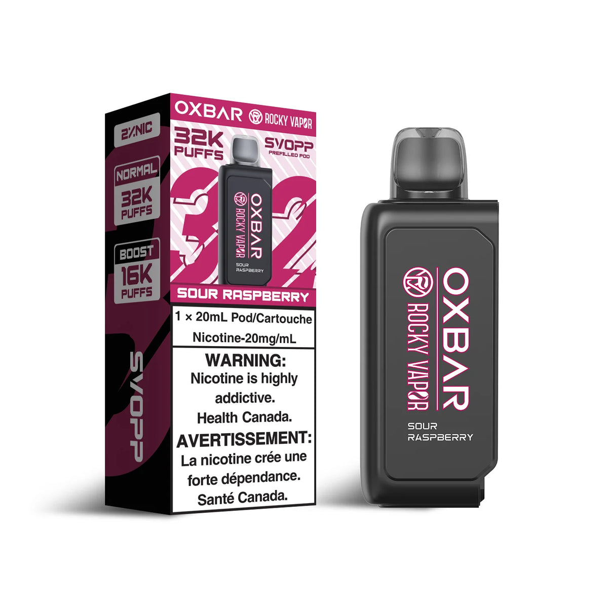 OXBar 32K Disposable POD - Sour Raspberry