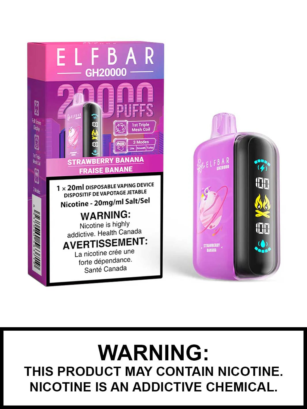 ELF Bar GH20000  Disposable Vape - Strawberry Banana