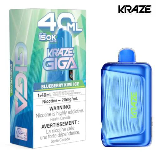 KRAZE Mega 150K/40ml Disposable Vape - Blueberry Kiwi Ice