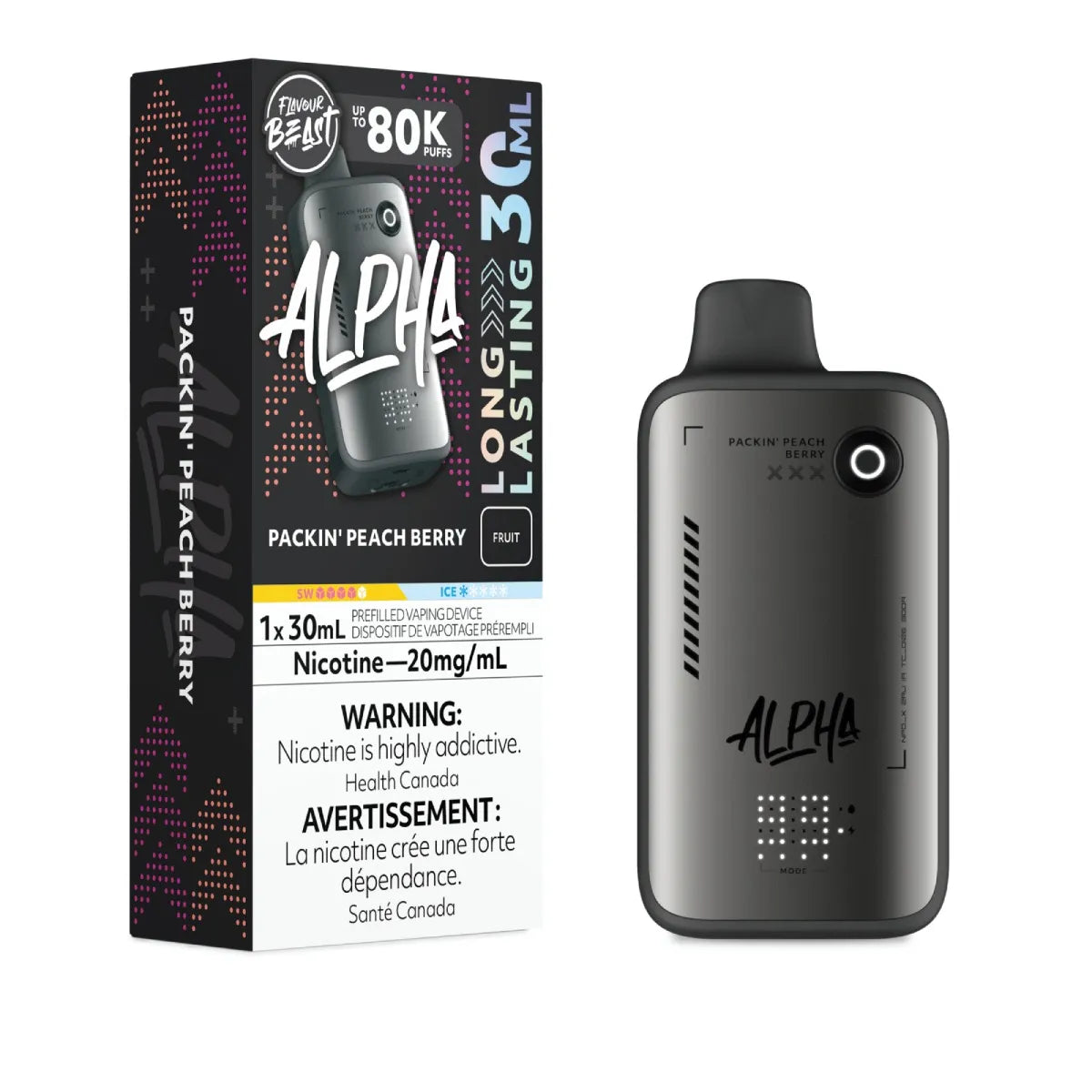 Flavour Beast Alpha 80K Puffs Disposable - Packin' Peach Berry