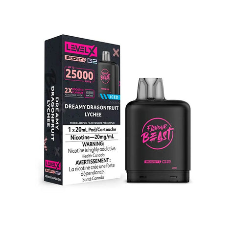 FLAVOUR BEAST LEVEL X REPLACEMENT POD 20ML 25K - Dreamy Dragonfruit Lychee