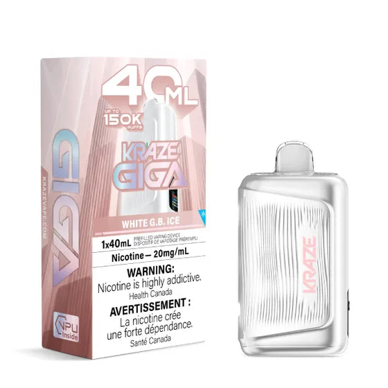 KRAZE Mega 150K/40ml Disposable Vape - White G.B. Ice
