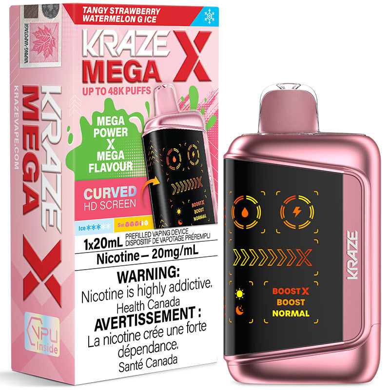 KRAZE Mega 48K Disposable Vape - Tangy Strawberry Watermelon G Ice