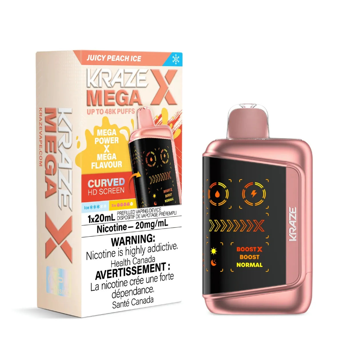 KRAZE Mega 48K Disposable Vape - Juicy Peach Ice
