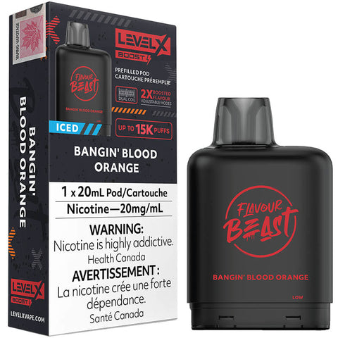 FLAVOUR BEAST LEVEL X REPLACEMENT POD 20ML 15000 PUFF - Bangin' Blood Orange