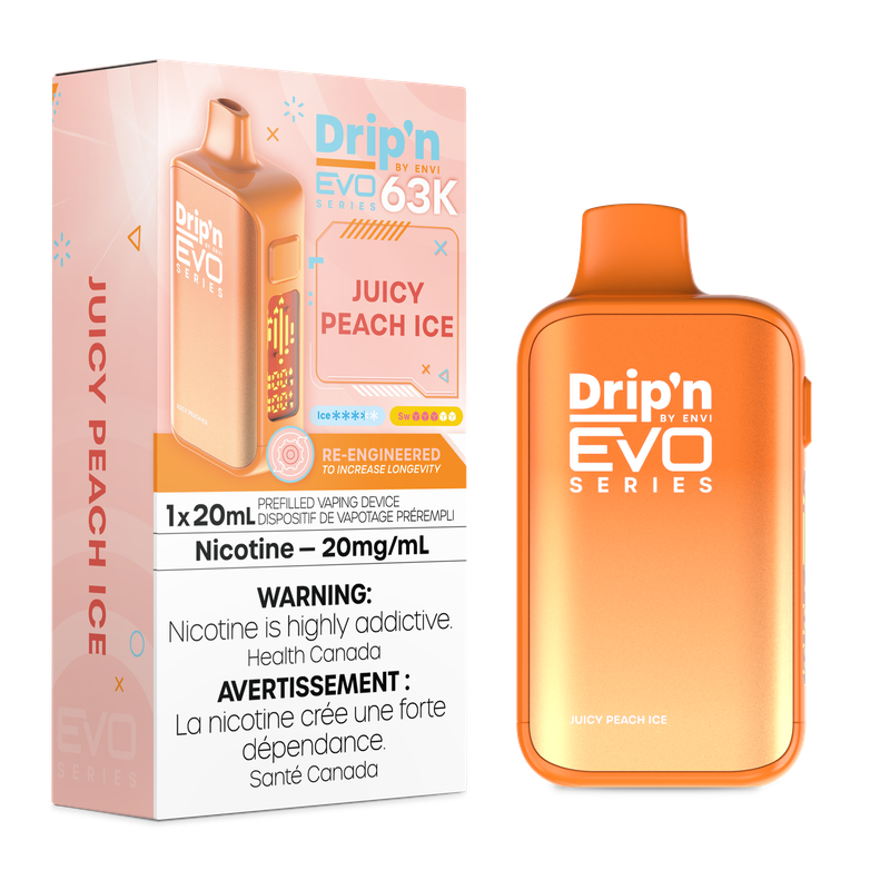 Drip'n by Envi 63K Puff Disposable - Juicy Peach Ice
