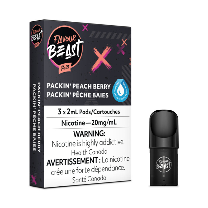 Flavour Beast Nic-Salt Pod Pack - Packin Peach Berry